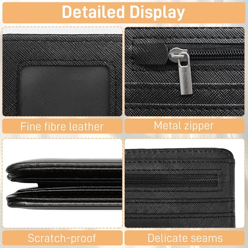 Bebomne Teen Boys Wallet for Kids - Soccer Kids Wallet for Boys Leather Credit Id Card Cash Holder Rfid Blocking Zipper Cool Funny with Coin Pocket Id Window Bifold Sports Design for Teen Birthday Gifts - Image 4